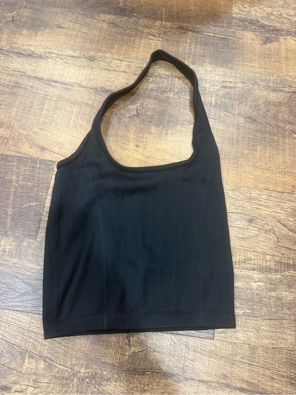 American Eagle Outfitters Black Ribbed Halter Tank